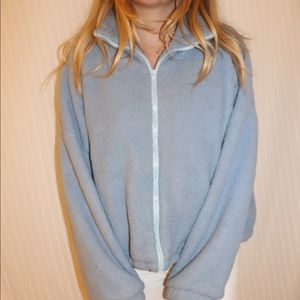 Princess Polly blue fuzzy jacket